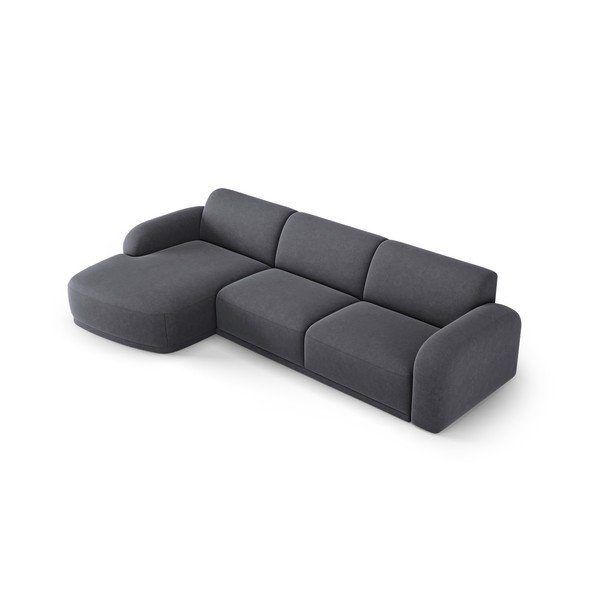 Pelēks samta stūra dīvāns Erin – Micadoni Home-image-4