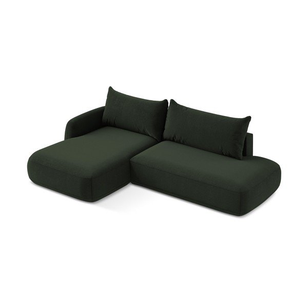 Tumši zaļš salokāms stūra dīvāns (ar kreiso stūri/ar zvilni) Hale – Makamii-image-2