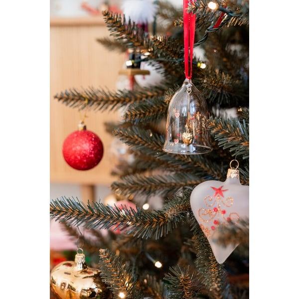 3 baltu stikla rotājumu komplekts sirds formā Ego Decor-image-1