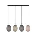 Matēti melna piekaramā lampa ar stikla abažūru Facette – Trio