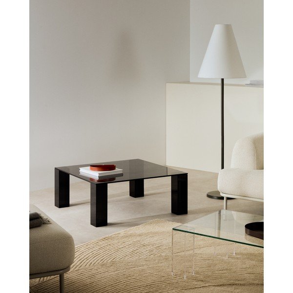 Tumši pelēks stikla žurnālgaldiņš 85x85 cm Adularia – Kave Home-image-1