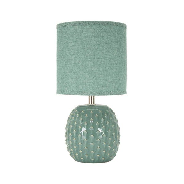 Gaiši zila keramikas galda lampa ar auduma abažūru (augstums 27 cm) Pontus – Mauro Ferretti