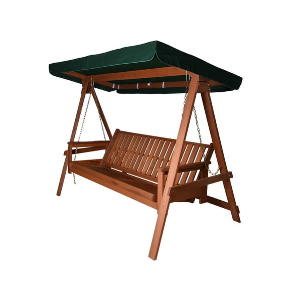 Zaļas koka dārza šūpoles Vegas Lux – Rojaplast-image-2