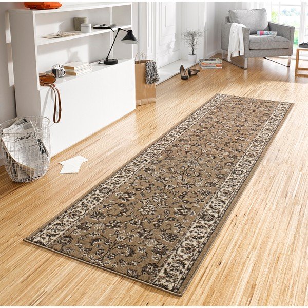 Paklājs Basic Vintage, 80x450 cm, gaiši brūns-image-1