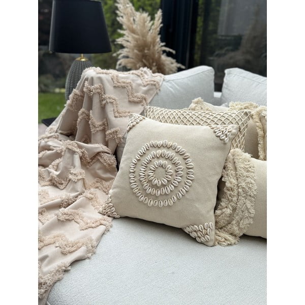 Kokvilnas spilvendrāna 43x43 cm Seashells – Mioli Decor-image-3