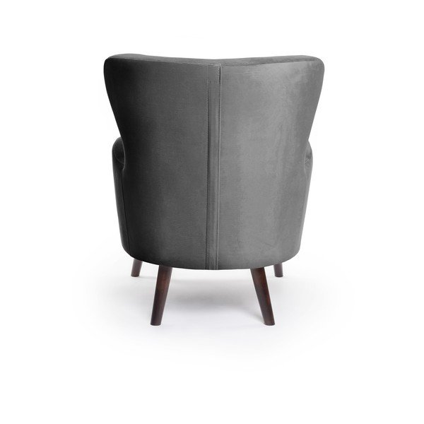 Tumši pelēks samta atpūtas krēsls ar atzveltni Noemye – Bonami Selection-image-4