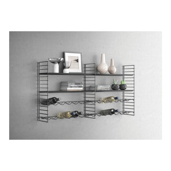 Sienas plaukts ar pudeļu turētāju Metaltex-image-2