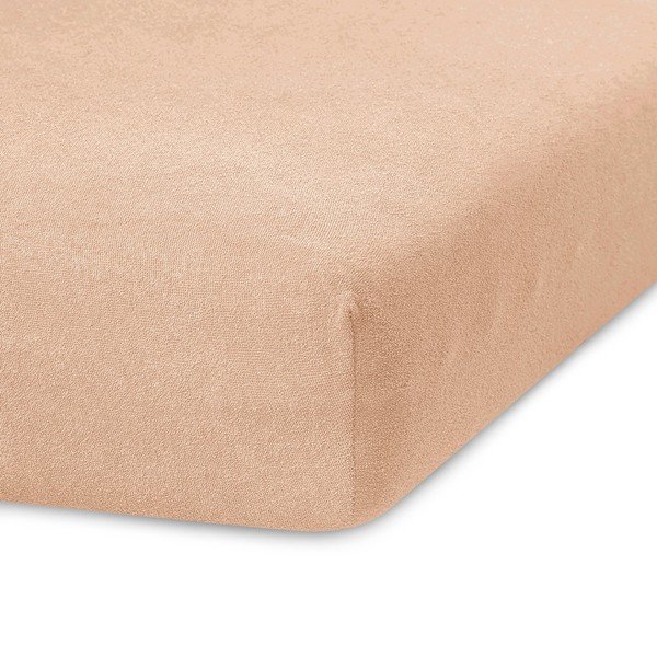 Gaiši brūns frotē palags ar gumiju 200x200 cm Ruby – AmeliaHome-image-1
