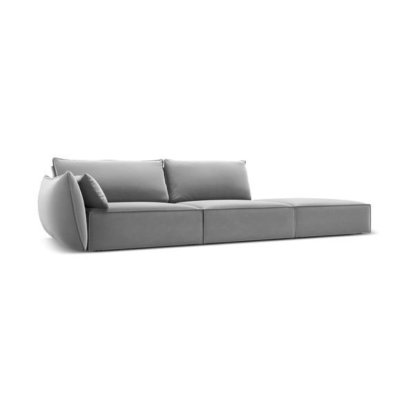 Gaiši pelēks samta dīvāns ar kreiso stūri 264 cm Vanda – Mazzini Sofas-image-2