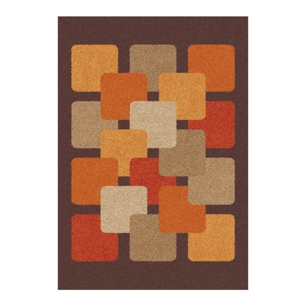 Brūns un oranžs paklājs Universal Boras, 57 x 110 cm
