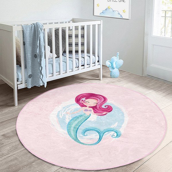 Rozā bērnu paklājs ø 80 cm Comfort – Mila Home-image-1