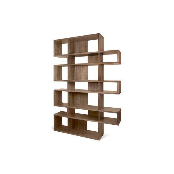 Grāmatu skapis riekstkoka koka dekora TemaHome London, augstums 220 cm-image-3