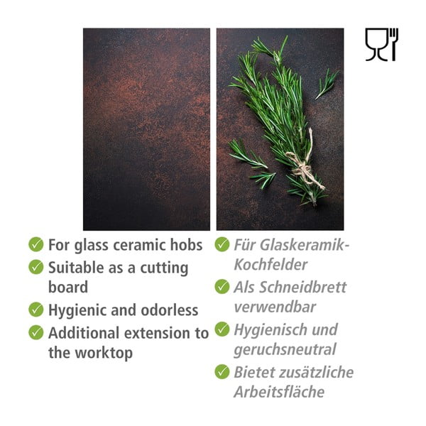 Plīts aizsargplāksnes no rūdīta stikla (2 gab.) 52x30 cm Rosemary – Allstar-image-2