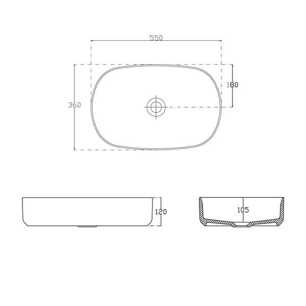 Rozā keramikas izlietne 55x36 cm Infinity Oval – Sapho-image-3
