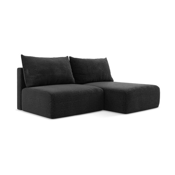 Melns salokāms/ar uzglabāšanas vietu stūra dīvāns (ar labo stūri) Kalena – Makamii-image-2