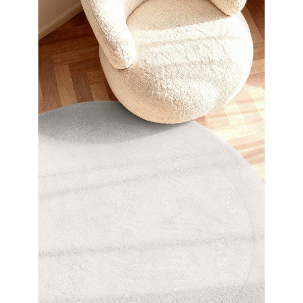 Krēmkrāsas ar rokām darināts apaļš paklājs no vilnas maisījuma ø 150 cm Kivi – Villeroy&Boch-image-1
