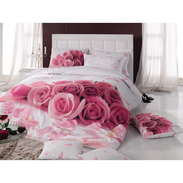 Rozā kokvilnas gultas pārklājs Darlign, 160 x 220 cm