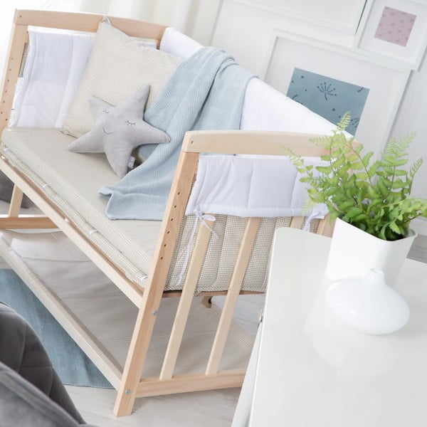 Dabīga toņa šūpulītis ar veļas kasti/ar baldahīnu 90x45 cm Liebhabär – Roba-image-4