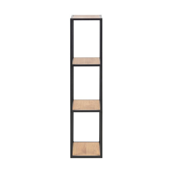 Melns/dabīga toņa sienas grāmatplaukts ar ozolkoka imitāciju 37x108 cm Seaford – Actona-image-3