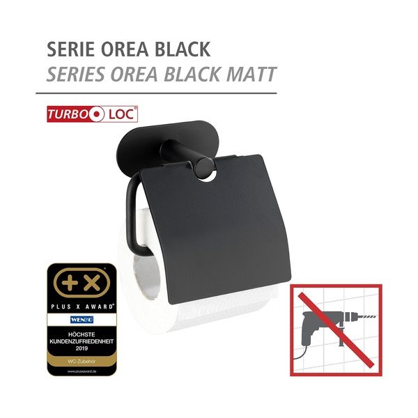 Melns sienas tualetes papīra turētājs Wenko Orea-image-3