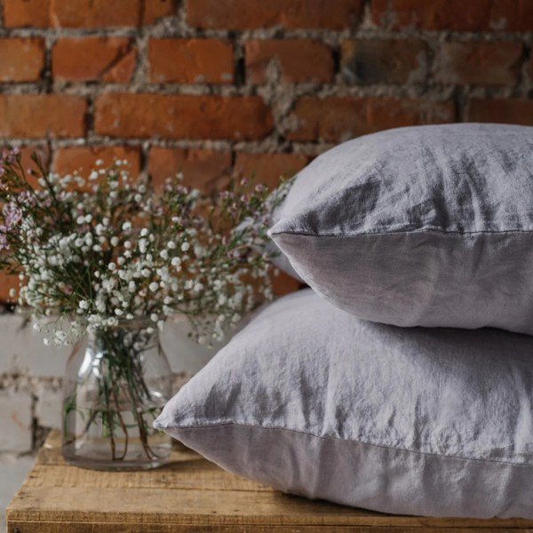Lina spilvendrāna 80x80 cm Light Grey – Linen Tales-image-2