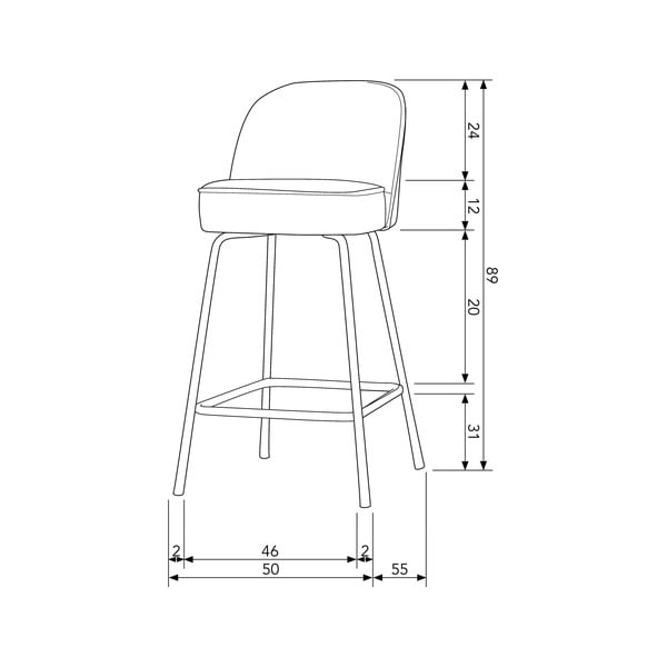 Ķieģeļu sarkans samta bāra krēsls (sēdekļa augstums 64 cm) Vogue – WOOOD-image-1