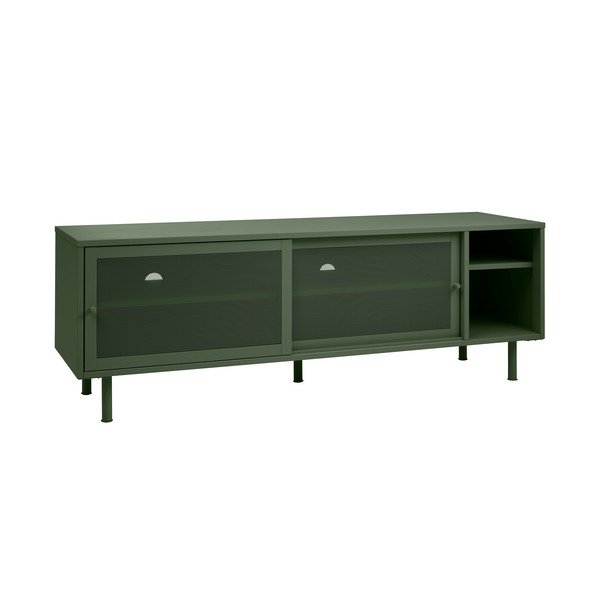 Tumši zaļš metāla TV galdiņš 160x55 cm Veep – Unique Furniture-image-4