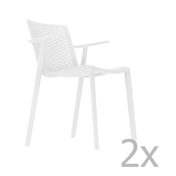 2 baltu dārza pusdienu krēslu komplekts Resol Net-Kat