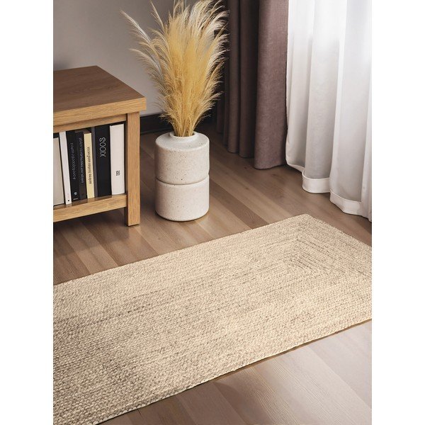 Krēmkrāsas divpusējs/ar rokām darināts džutas celiņa paklājs 80x200 cm Juno – Hanse Home-image-1