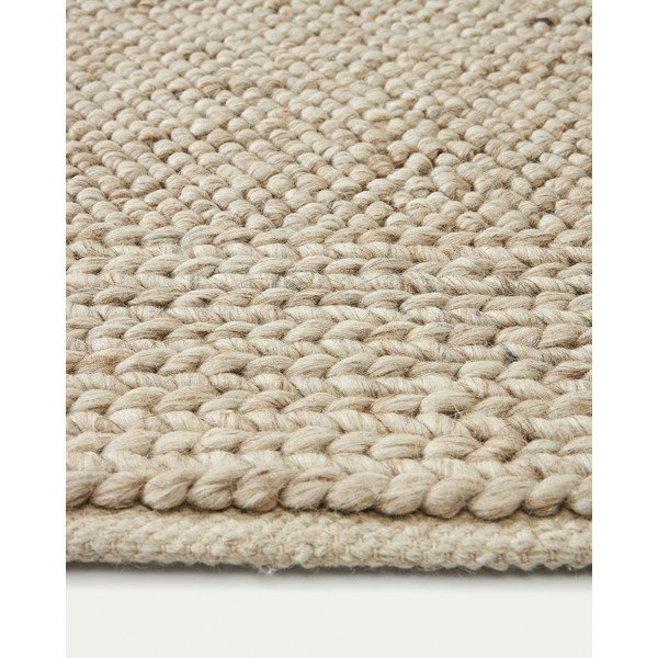 Krēmkrāsas vilnas paklājs 160x230 cm Minji – Kave Home-image-1