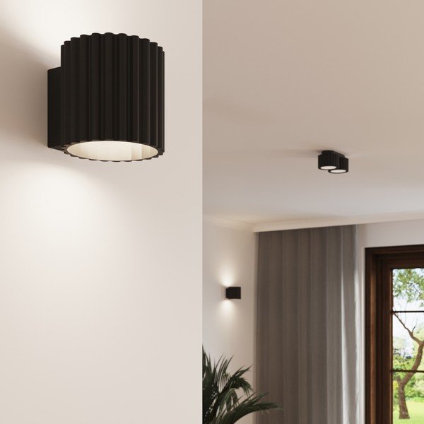 Melna metāla prožektora tipa lampa ø 10 cm Zora – Sollux-image-4