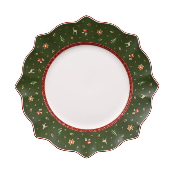 Zaļš porcelāna šķīvis ar Ziemassvētku motīvu Villeroy & Boch, ø 28 cm