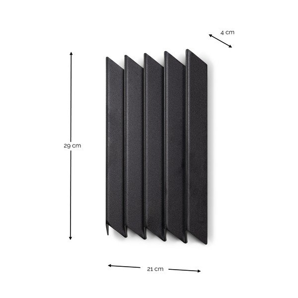 Melns metāla sienas pakaramais 21 cm Sensu – Spinder Design-image-4