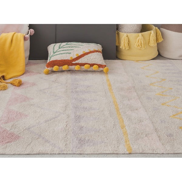 Rozā/krēmkrāsas mazgājams/ar rokām darināts kokvilnas bērnu paklājs 140x200 cm Azteca Vintage Nude – Lorena Canals-image-4