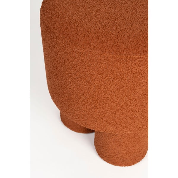 Ķieģeļu sarkans pufs no buklē auduma Marcos – White Label-image-2