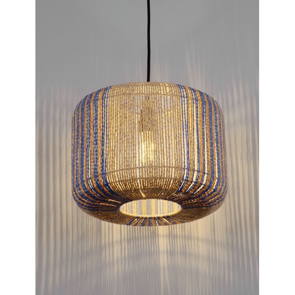 Zila/dabīga toņa no virves piekaramā lampa ø 33 cm Abby – Nova Luce-image-1