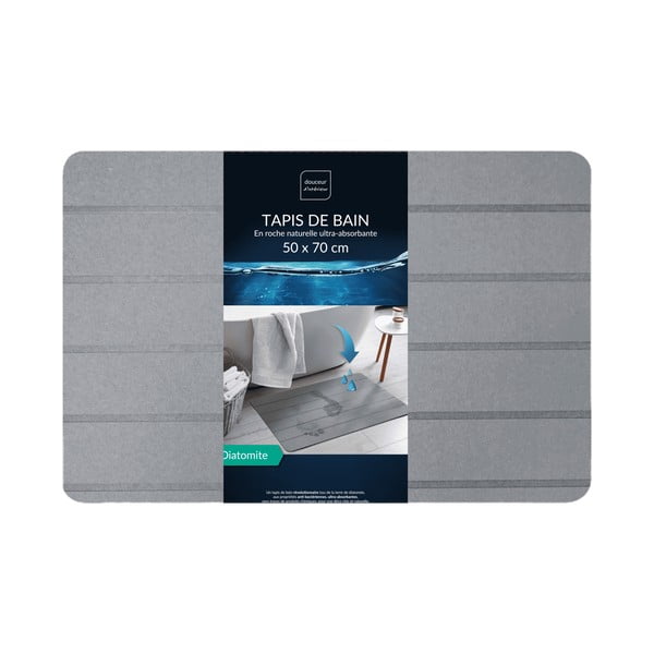 Pelēks vannas istabas paklājiņš 50x70 cm Baline – douceur d'intérieur-image-3