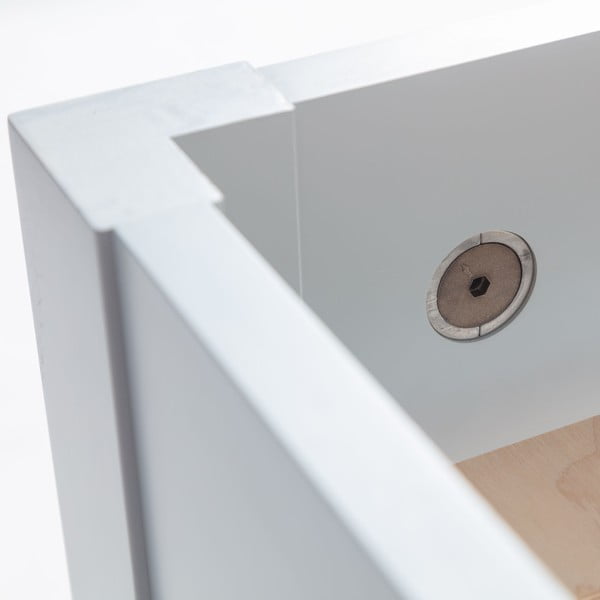 Gaiši pelēka divguļamā gulta no dižskābarža ar režģi 140x200 cm Dabi - Ragaba-image-4