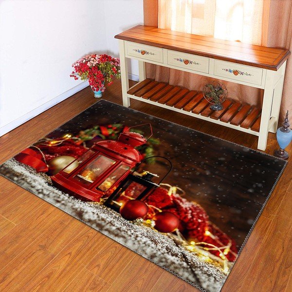 Carpet Vitaus Ziemassvētku perioda sarkanā metāla laterna, 50 x 80 cm-image-1