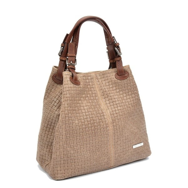 Brūnas un pelēkas ādas rokassomiņa Isabella Rhea 858-image-3