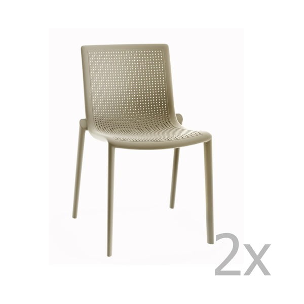 2 smilšaini brūnu dārza krēslu komplekts Resol Beekat