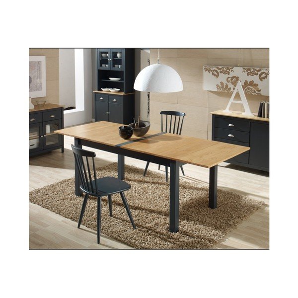 Antracīta pelēks izvelkamais pusdienu galds no priedes masīvkoka Marckeric Jade, 150 x 85 cm-image-3