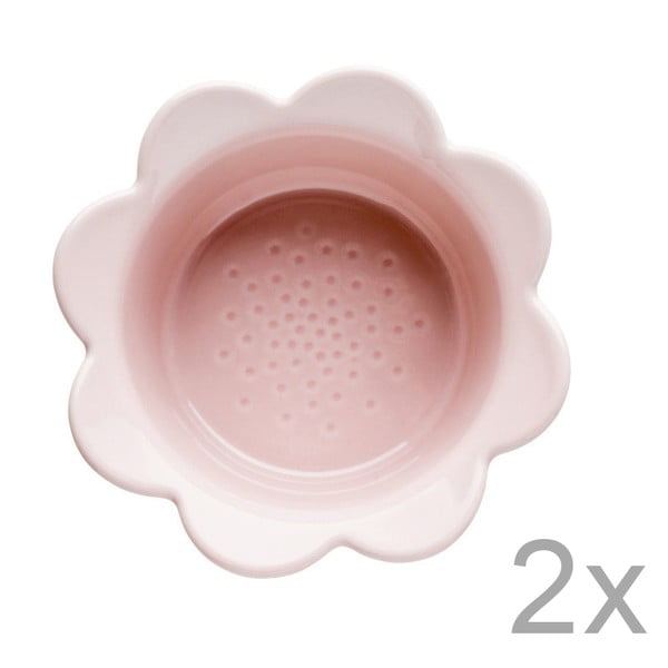 2 rozā Sagaform Piccadilly trauku komplekts, 13 x 6,5 cm, ziedi