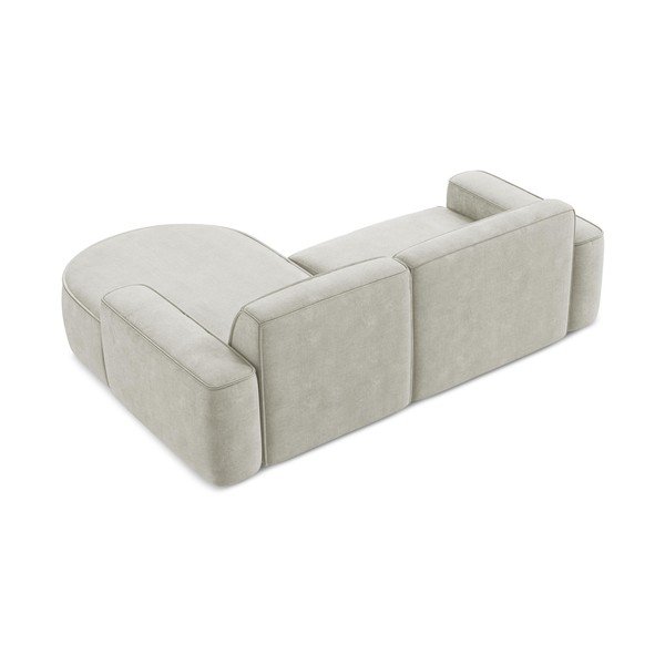 Krēmkrāsas stūra dīvāns no šenila auduma (ar labo stūri/ar zvilni) Omao – Makamii-image-3