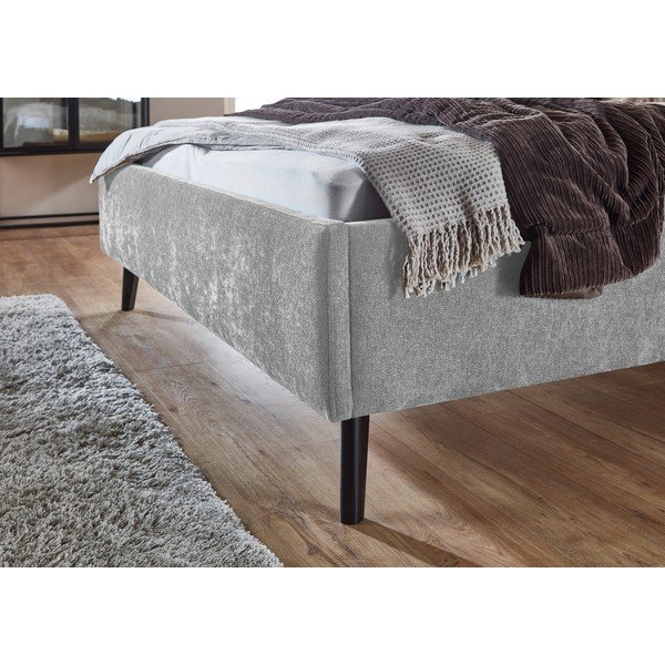Pelēka polsterēta divvietīga gulta bez režģa 180x200 cm Nova – Meise Möbel-image-4