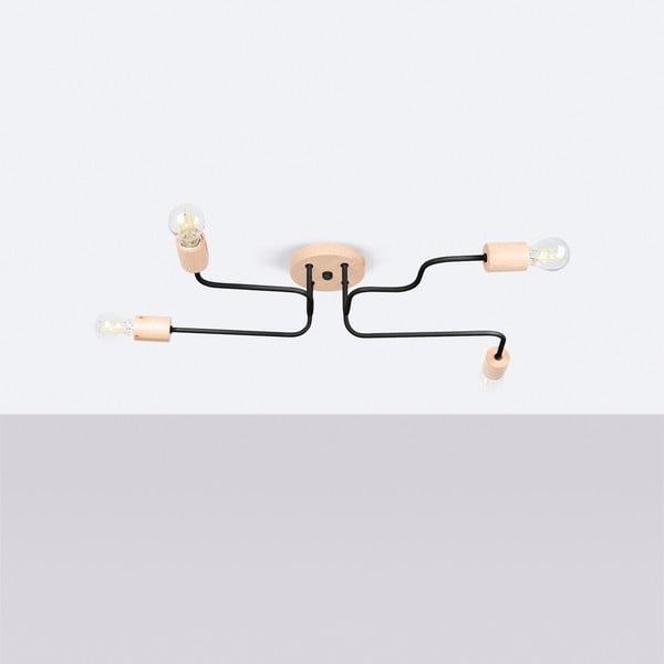 Melna/dabīga toņa griestu lampa 58x75 cm Dazzle – Sollux-image-2