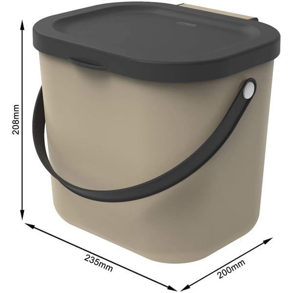 Gaiši brūns kompostējamo atkritumu konteiners 6 l Albula – Rotho-image-2