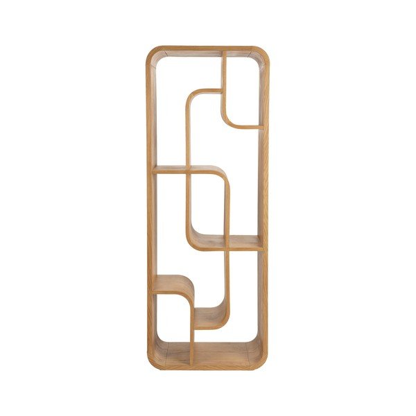 Dabīga toņa ozola masīvkoka grāmatplaukts 60x160x35 cm Seven – Zuiver-image-2