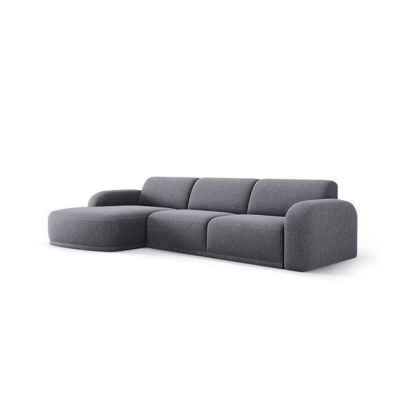 Pelēks samta stūra dīvāns Erin – Micadoni Home-image-2
