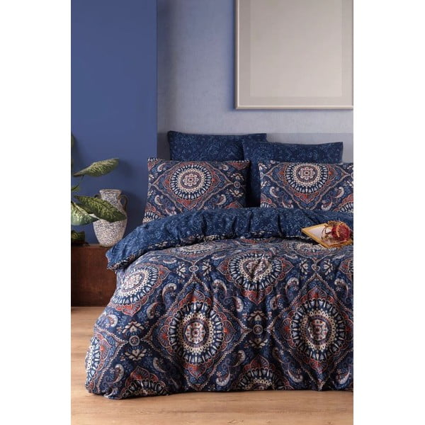 Tumši zila divguļamā gultas veļa 200x220 cm – Mila Home